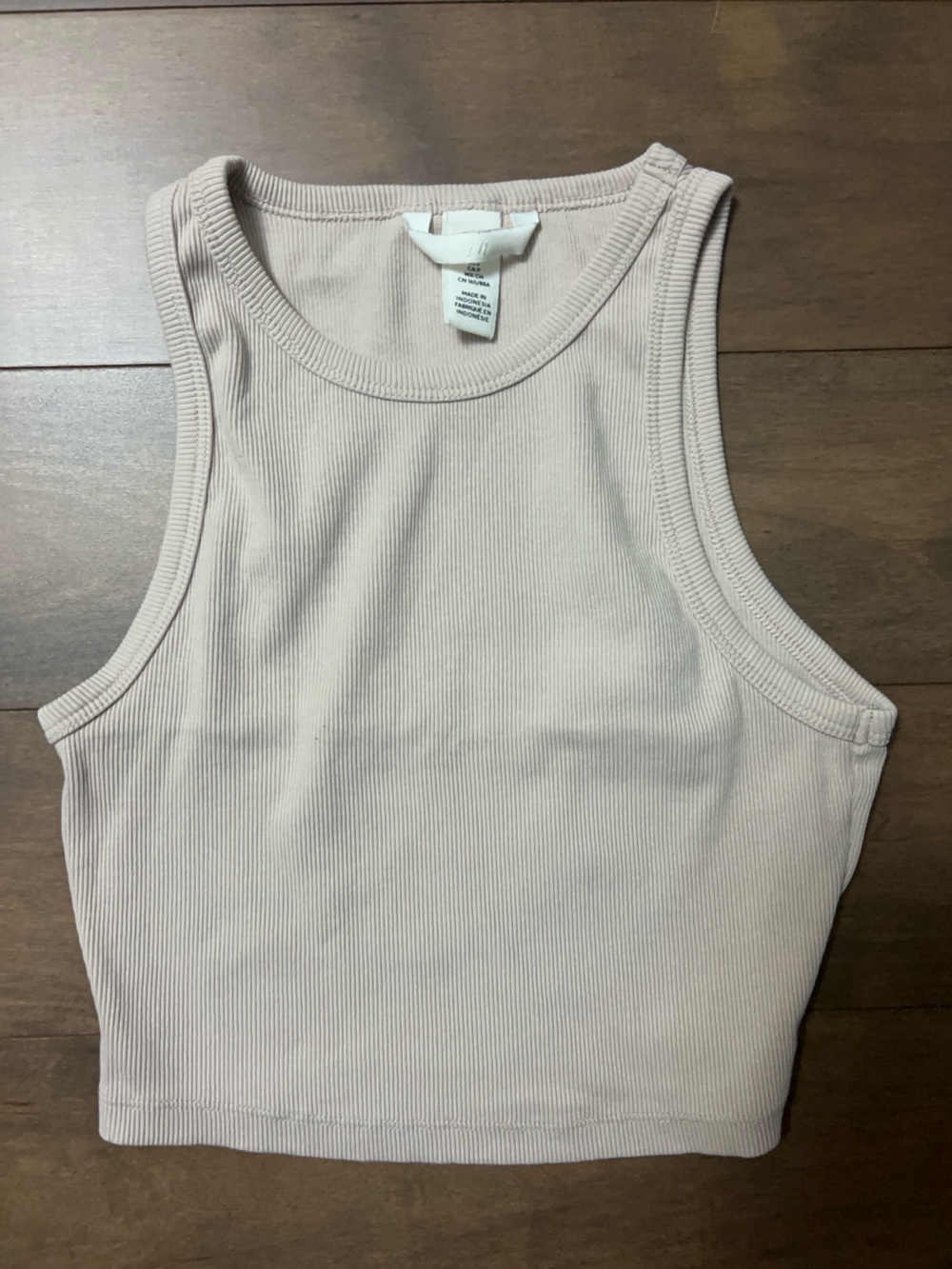 H&M Ribbed Bandeau Tank - Light Beige